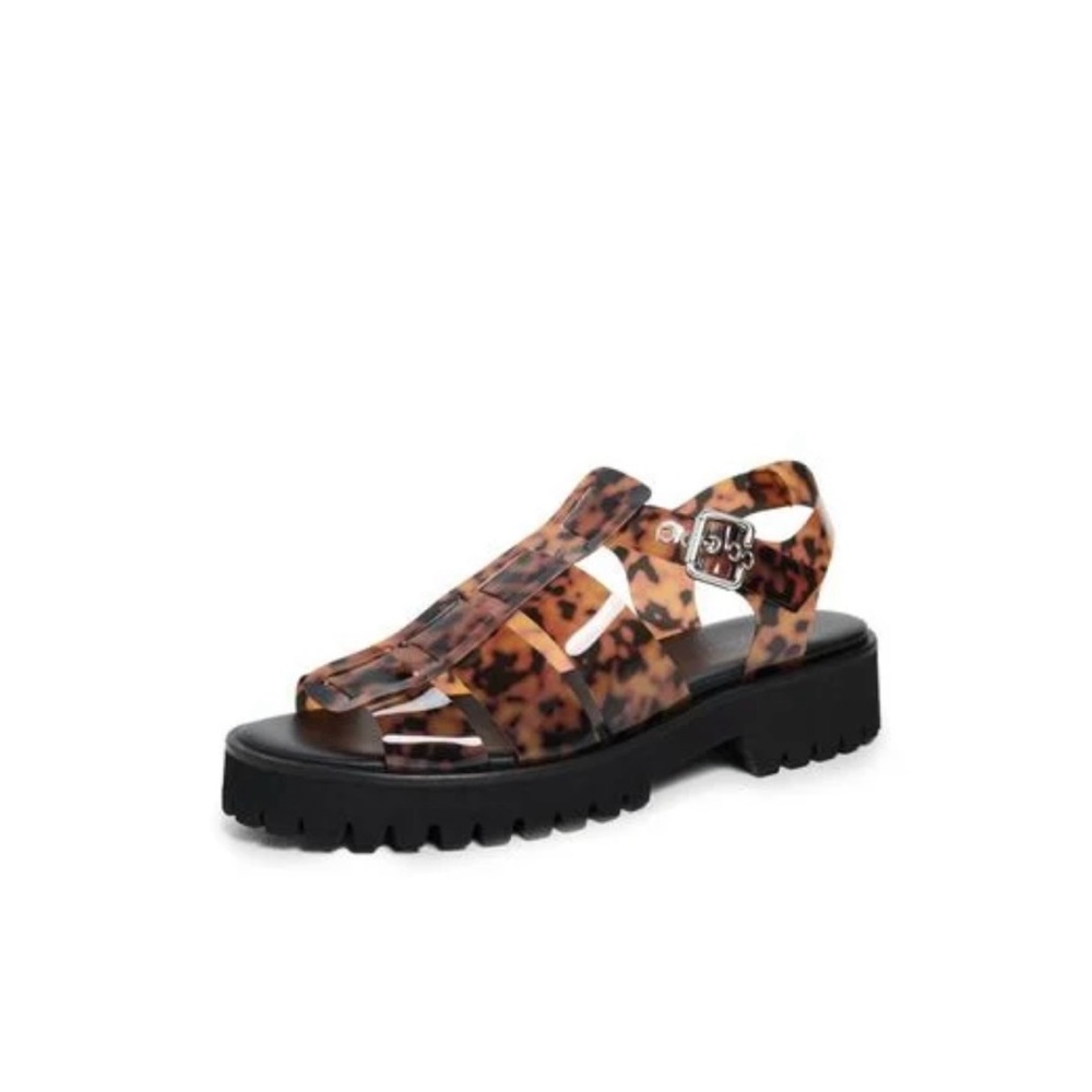 Freda Salvador Tortoiseshell Jelly Sandals - Brown/Black